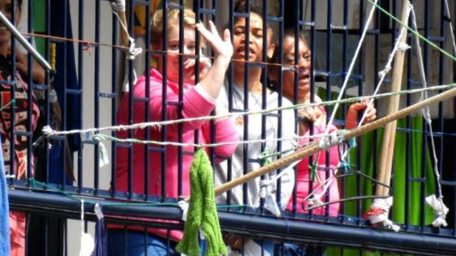 Cassie Sainsbury in prison in Bogota. Picture: Supplied