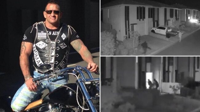 Gold Coast bikie Shane Bowden and the moment he was shot.