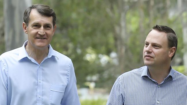 Lord Mayor Graham Quirk and Deputy Mayor Adrian Schrinner. Picture: Mark Cranitch