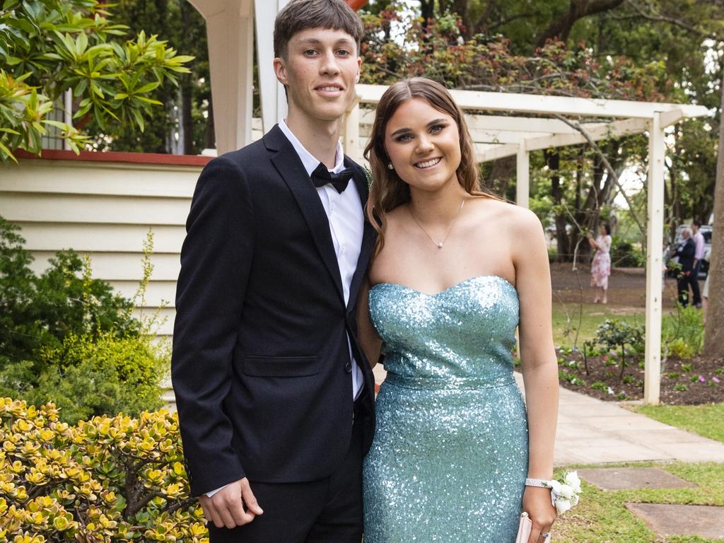 Oliver Bembrick and Louisa Frahm arrive at The Glennie School formal, Thursday, September 15, 2022. Picture: Kevin Farmer