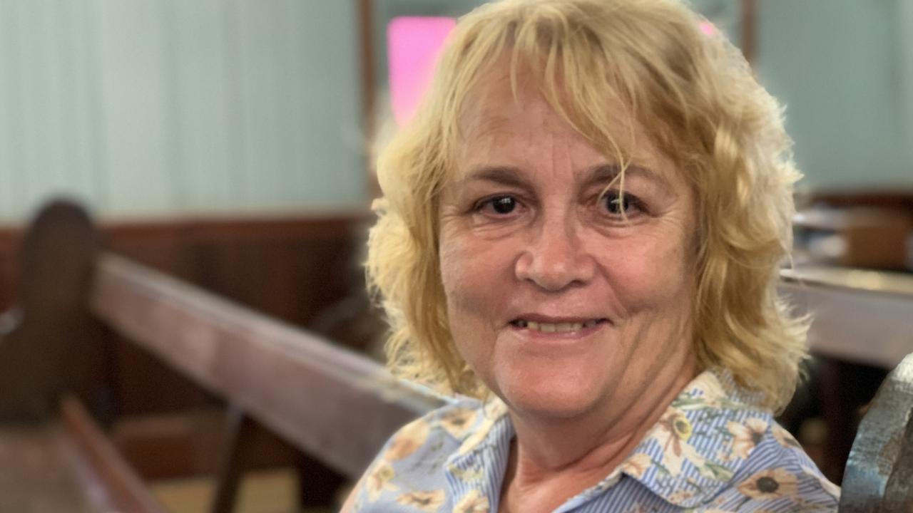 Gail Buchanan sits in the pews at St Paul’s Uniting Church on Saturday. Picture: Duncan Evans