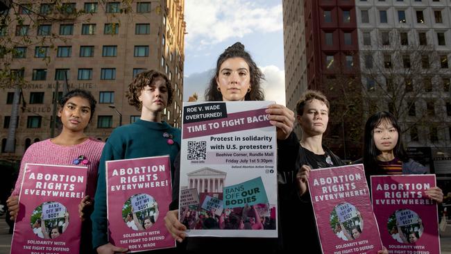 Kalesh Govender, Maddy Tapley, Ana Obradovic, Harvey Menadue and Anna Nguyen will be protesting in Rundle Mall. Picture: Naomi Jellicoe