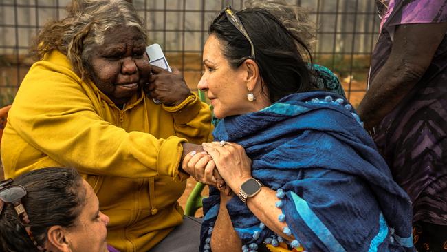 Ms Burney with a woman in Kaljtiti, South Australia. Picture: TWAM / Julian Kingma