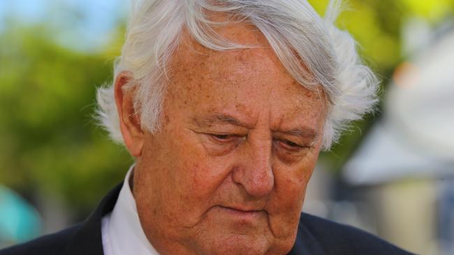 Counsel assisting the Coroner Ken Fleming speaks to the media during the lunch break for the Dreamworld Thunder River Rapids Ride Inquest. Picture: AAP Image/David Clark