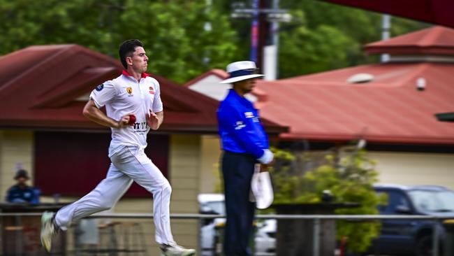 Noah McFadyen playing for Waratah against Southern Districts in the 2024 Darwin and District Cricket Competition. Picture: Cricket NT / Patch Clapp