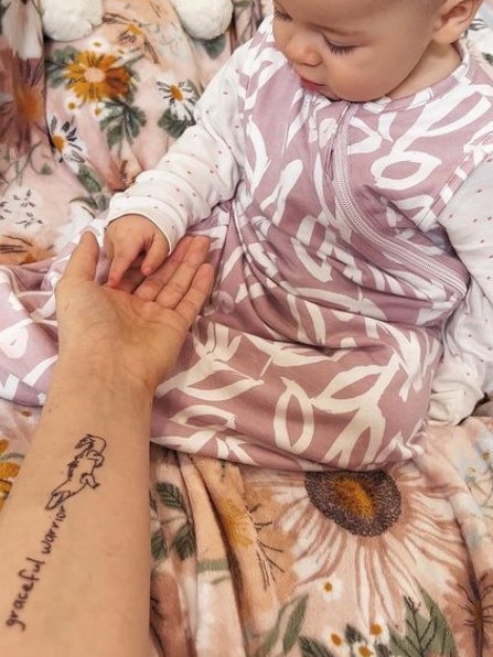 Bindi Irwin has had Steve’s writing tattooed on her wrist. Picture: Instagram