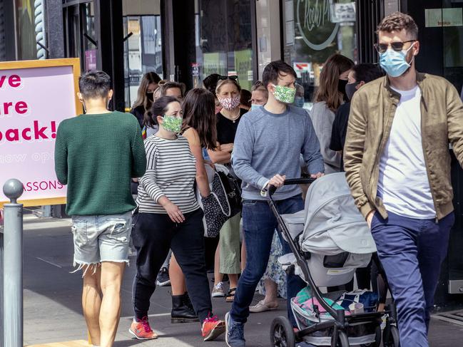 MELBOURNE, AUSTRALIA - NewsWire Photos November 1 2020:  Chapel street in South Yarra springs back into action on Sunday afternoon on the first weekend since significantly eased lockdown measures in Melbourne. Picture: NCA NewsWire / David Geraghty