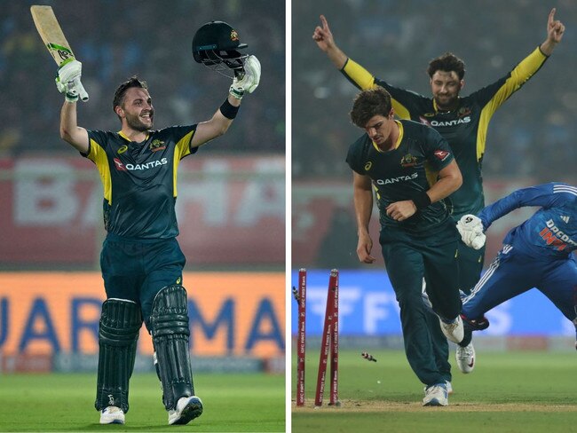 Josh Inglis scored a record ton but a final over hat-trick wasn't enough to get Australia home. Pictures: AFP