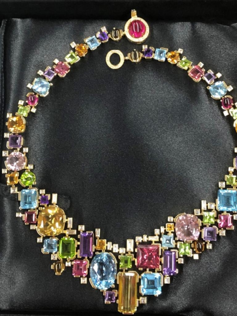An elaborate necklace found in the raid.