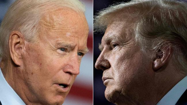 Joe Biden and Donald Trump. Different styles, and now different circumstances. Picture: AFP