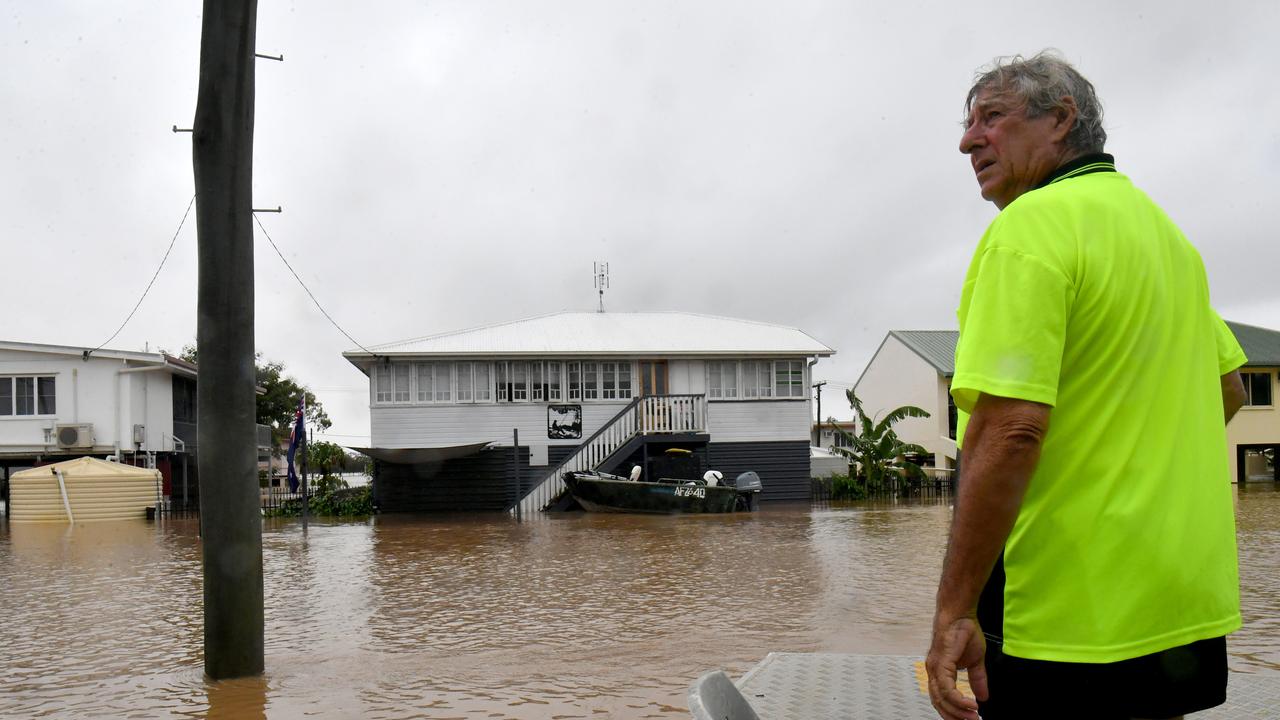 Tuesday February 12.. Heavy rain causes flooding in North Queensland. Groper Creek, near Home Hill cut off by flooding. Joe Malaponte has lived in Groper Creek for 22 years. Picture: Evan Morgan