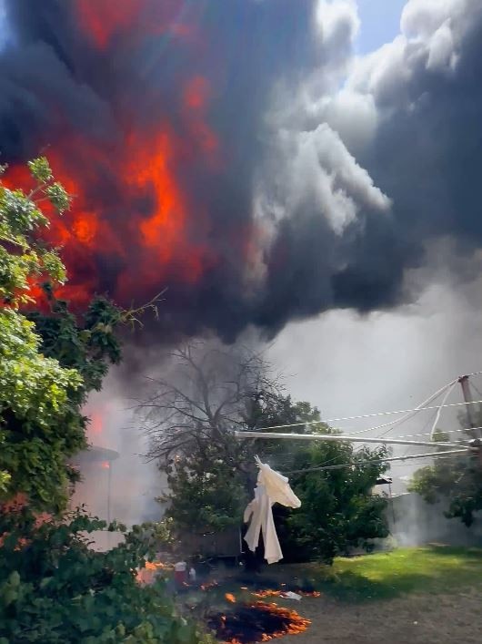 Seaton house fire where an elderly woman was rescued by some tradies . Picture: 7NEWS