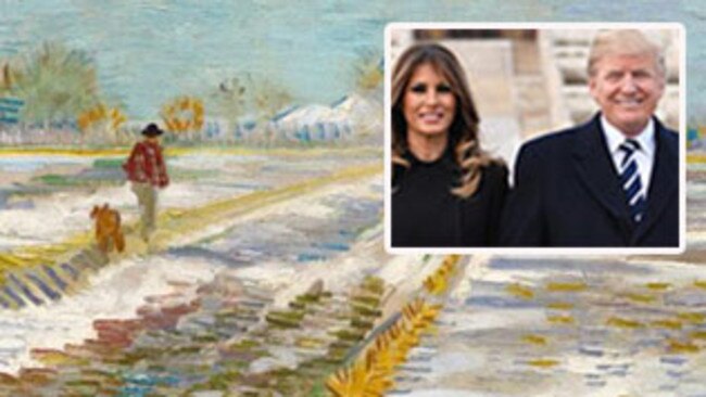 Van gogh's painting and the Trumps. Picture: Supplied.