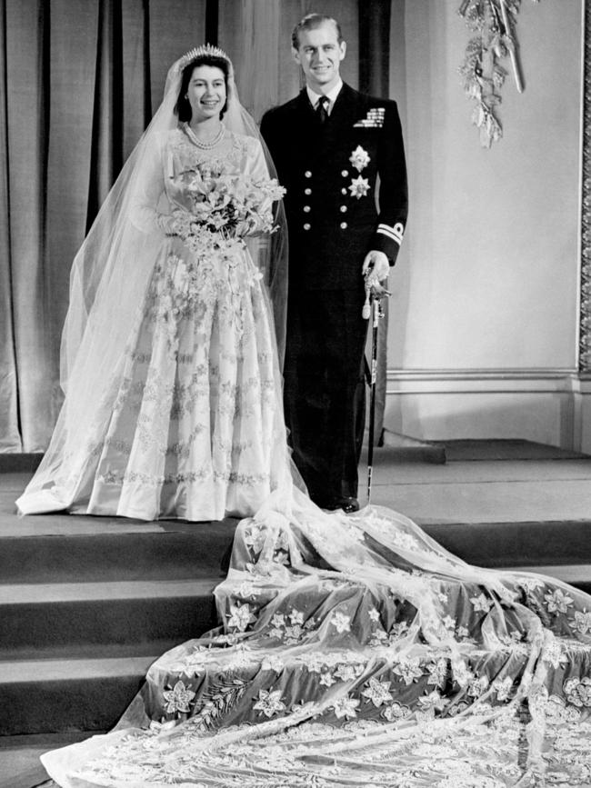 Princess Elizabeth marries Philip Mountbatten in 1947.