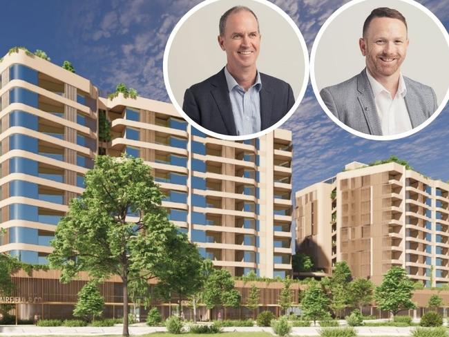 Geon Project Director Mark Hunt and Geon Living Chief Executive Officer Dan Moore are looking forward to delivering a massive new housing project for Townsville. Picture: Supplied.