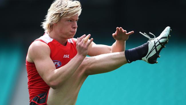 Isaac Heeney is looking to move into the midfield in 2017. Picture: Phil Hillyard