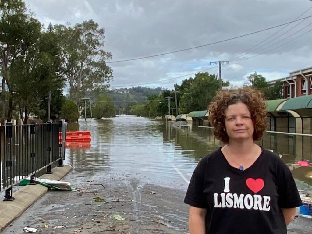 Elly Bird from Lismore Council during the floods. Picture: Supplied