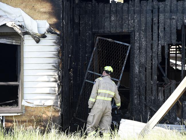 Crews are working to determine the cause of the blaze. Picture: Andrew Henshaw