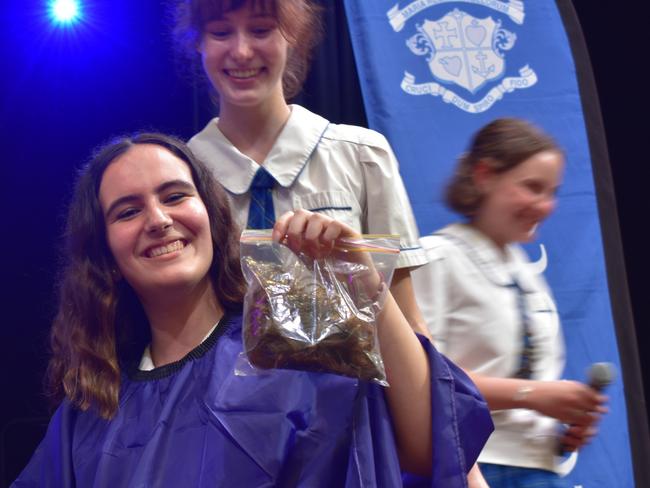 Year 12 students at Loreto College 'Rocked the Chop' for the Cancer Council's Ponytail Project.