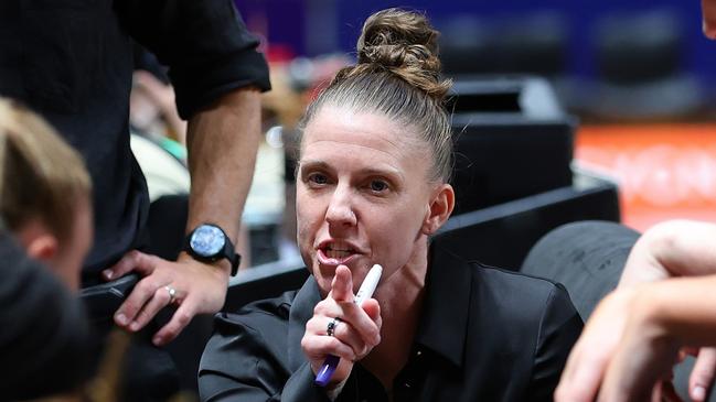 ADELAIDE, AUSTRALIA - NOVEMBER 29: Nat Hurst, Head coach of the Adelaide Lightning during the round five WNBL match between Adelaide Lightning and Townsville Fire at Adelaide 36ers Arena, on November 29, 2024, in Adelaide, Australia. (Photo by Sarah Reed/Getty Images)