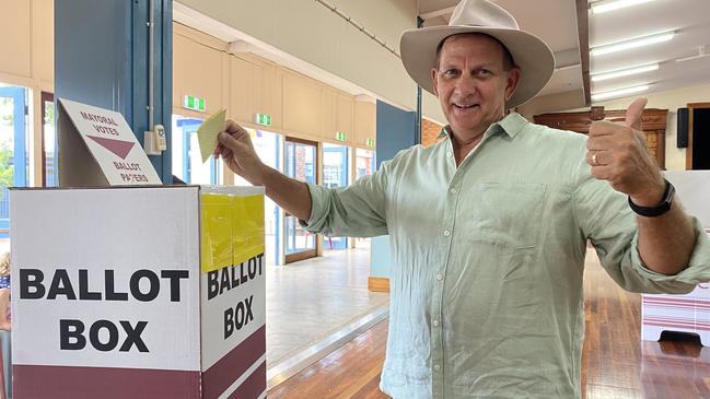 Rockhampton Regional Council Mayor Tony Williams votes on local government election day on March 16, 2024.