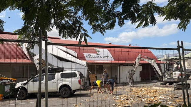 The venue hopes to open for functions Storm clean-up at the Officer's Mess on the river at New Farm. Picture: Vishaak Gangasandra