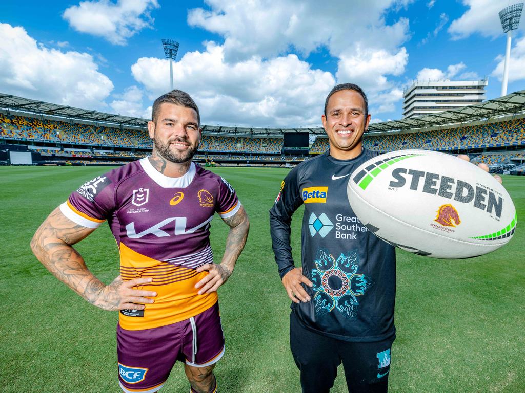 Usman Khawaja (right) has backed Broncos skipper Adam Reynolds and other rugby league players in their play war with the NRL. Picture: Richard Walker