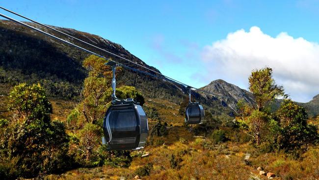 Artist impressions of Cradle Mountain Master Plan Proposed cable car to Dove Lake. Picture: Cumulus Studio