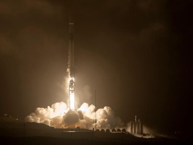 The SpaceX Falcon 9 rocket launches from Vandenberg Space Force Base. Picture: Bill Ingalls/NASA/FP