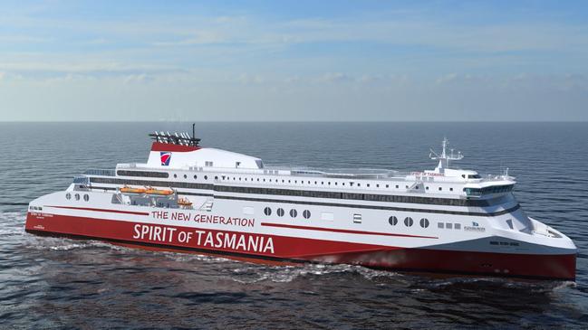 An artist’s impression of the new Spirit of Tasmania ferries.