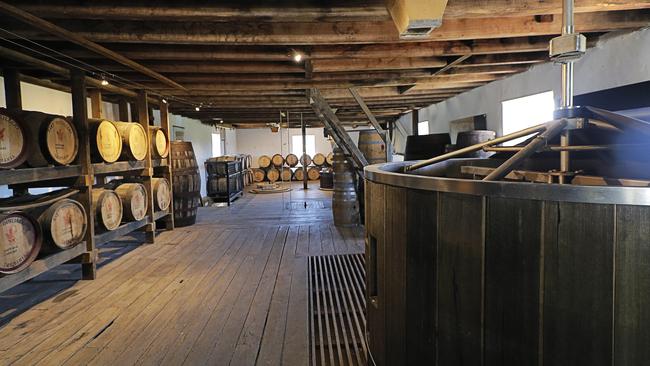 Every barrel at the Nant distillery near Bothwell needs to be sampled during the due-diligence audit in preparation for Australian Whisky Holdings Limited taking possession.  Picture: MATHEW FARRELL