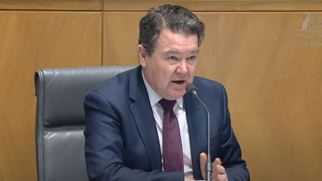 Senator Dean Smith at a Senate hearing into Australia’s cost of living crisis. August 16, 2024