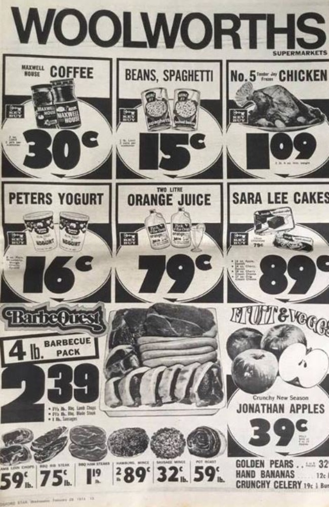 An old Woolworths catalogue from 1973 shows how far $1 could get you. Picture: Facebook/QueenslandThroughYourEyes