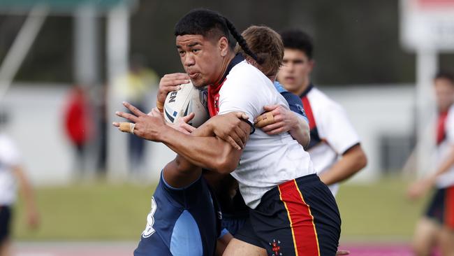 Lachlan Broederlow during the NSW U18 Combined Independent Schools v Combined High Schools, State Rugby League Tri-Series held at St Mary's Leagues Stadium. Picture: Jonathan Ng