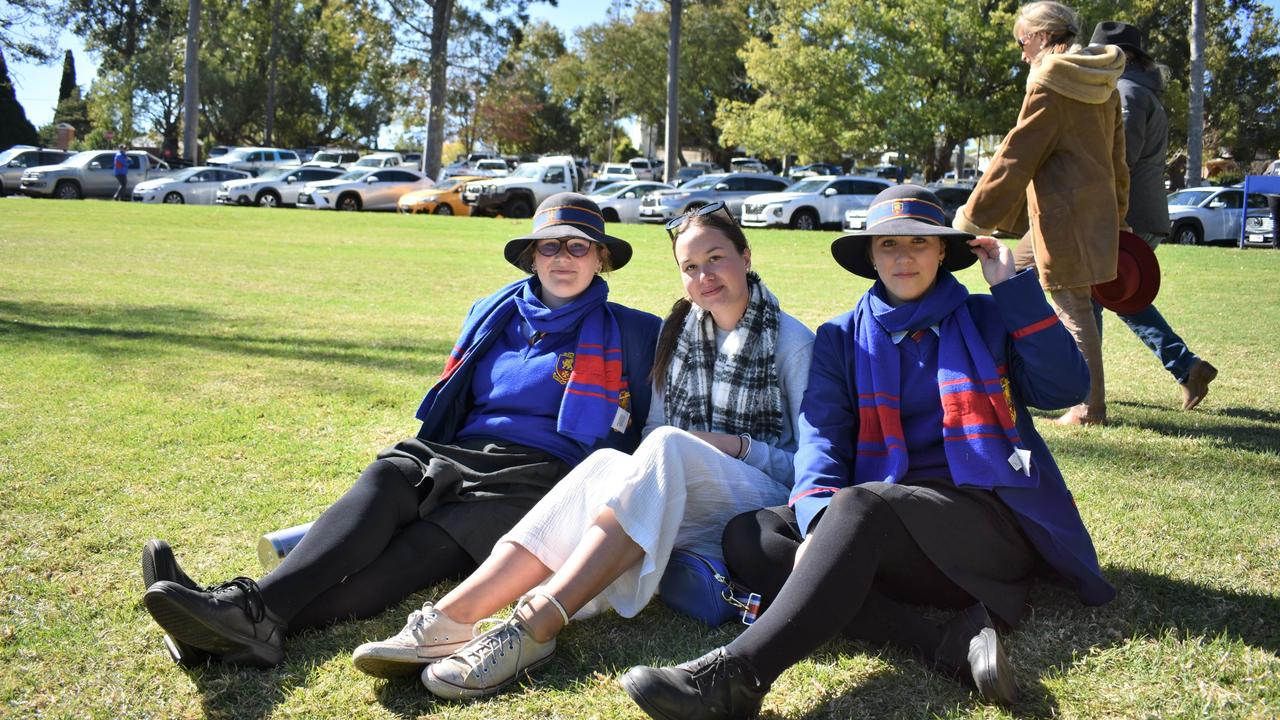 Abby Mayes, Lucy Morris, and Georgia Henry Grammar Downlands Day, Saturday, August 19, 2023. Picture: Peta McEachern