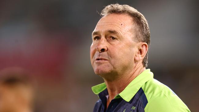 Raiders coach Ricky Stuart is devastated by the news. (Photo by Mark Nolan/Getty Images)