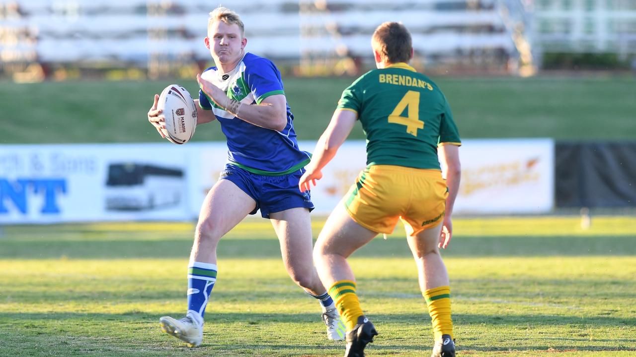 The Cathedral College's Kurtis Farr with the ball.