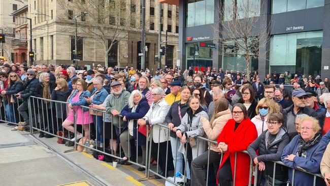 South Australians gathered at Parliament House. Picture: Andrew Hough
