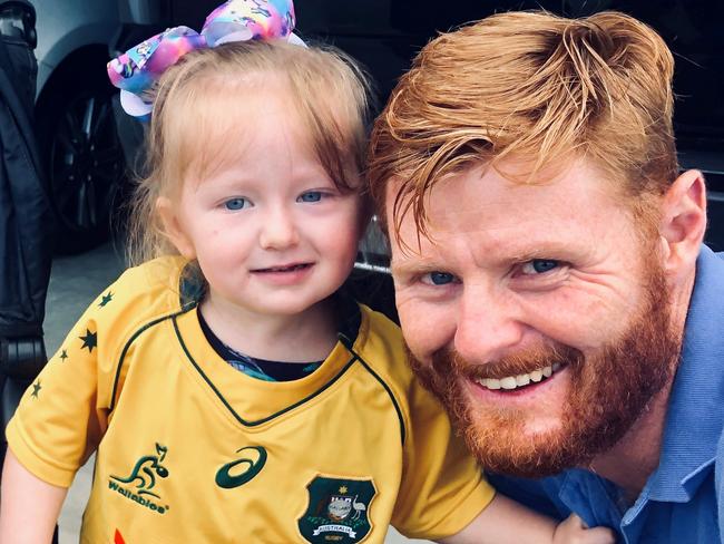 Dr Matt Dun with his four-year-old daughter Josephine who suffers from DIPG brain cancer.