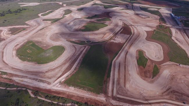 An aerial image of The Bend Motorsport Park, currently under construction.