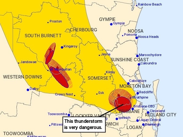 BOM storm warning for Brisbane.