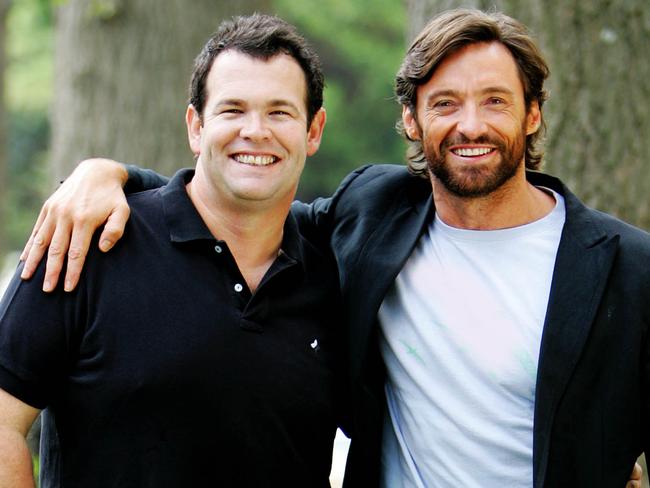 Gus Worland with his best mate Hugh Jackman. Picture: Supplied