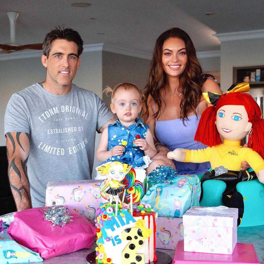 Emily and her husband Declan Redmond with their daughter Mia, who turned two in December. Picture: Instagram/ EmilySkye