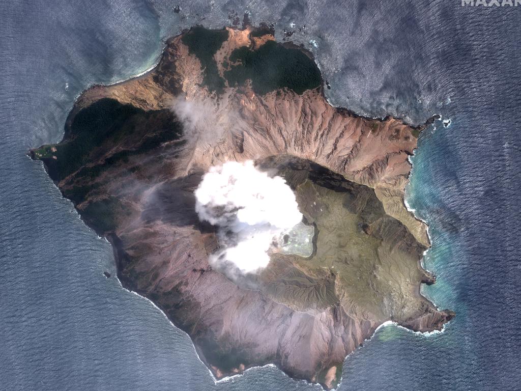 White Island is the most active volcano in New Zealand and it has a dark history. Picture: Maxar Technologies/AP