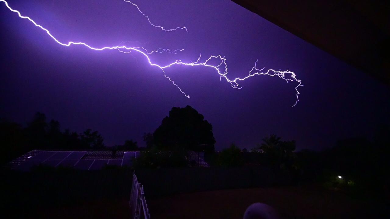 Lightning over Moggill during the wild overnight storms. Picture: X/@GeorgeSz12