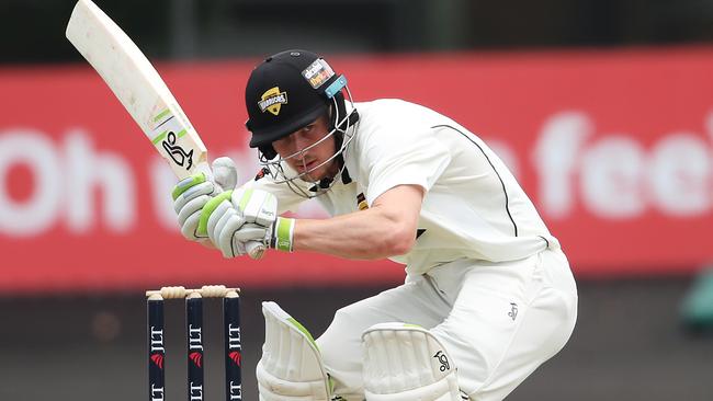 Cameron Bancroft ducks under a bouncer. Picture: Phil Hillyard