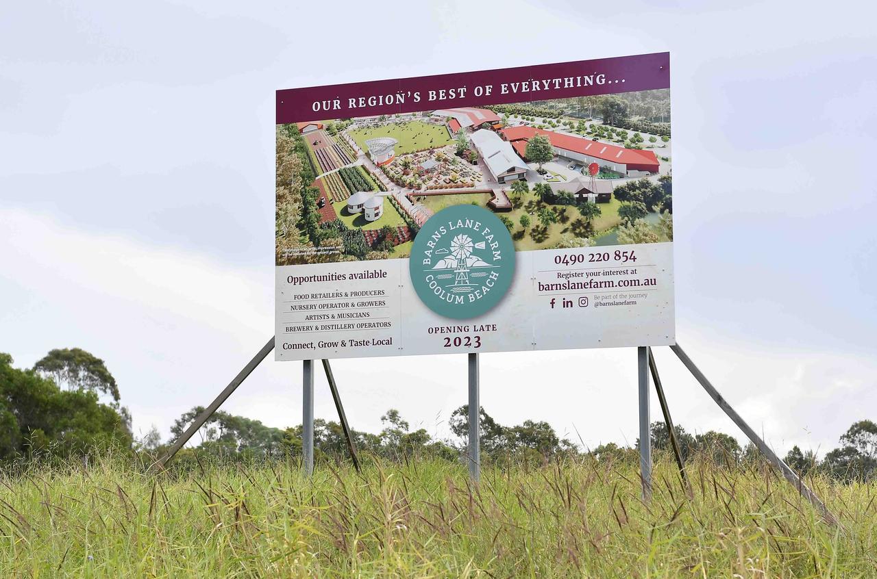 Construction will soon start on Barns Lane Farm at Coolum Beach which once open will celebrate local producers and offer a premium events space. Picture: Patrick Woods.