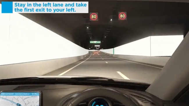 A video animation of the new M4 tunnels released by WestConnex. Picture: WestConnex