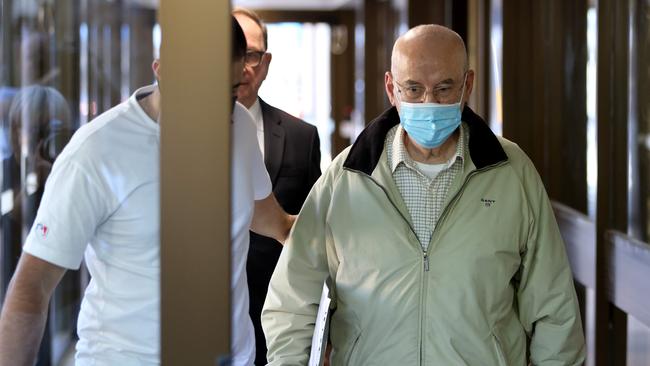 Eddie Obeid is led from the Supreme Court in Sydney after being sentenced on a charge of conspiracy. Picture: Damian Shaw