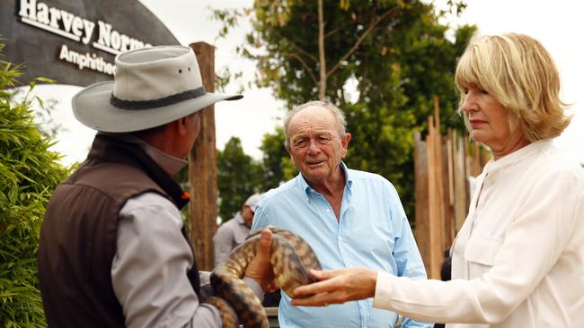 Harvey Norman chairman Gerry Harvey and CEO Katie Page. The retailer has seen its asset base grow past the $4bn level thanks to its growing property portfolio while its retail chains were hit with a profit and sales slide in the first half as Covid-19 hit. Picture: Sam Ruttyn